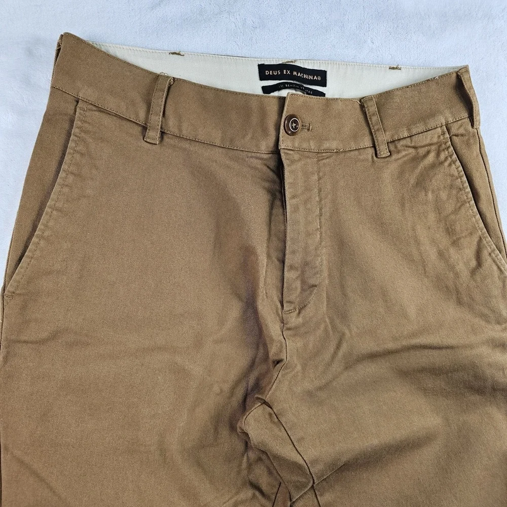 Deus Ex Machina Pants Mens 31x26 Slim Chino Khaki Cropped Xavier Oxford Ivy
